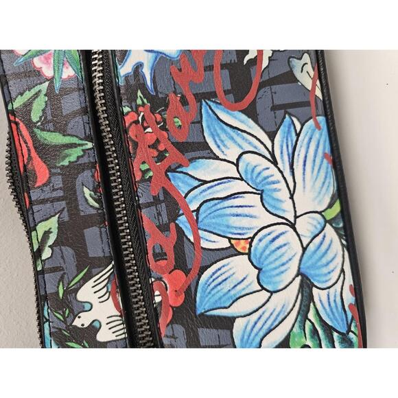 Ed Hardy Colorful Skull and Roses Crossbody Bag NWT
